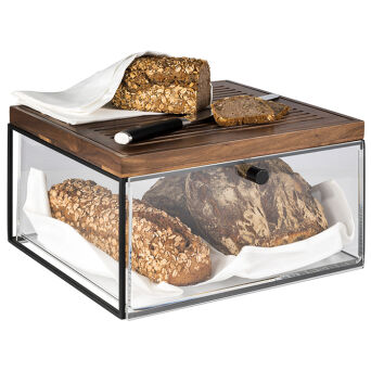 Schubladen-Set, 3-teilig, 35,4 x 32,5 cm, transparent/braun