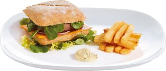 Burgerplatte SOLUTIONS WHITE flach rechteckig, 28 x 23 cm, weiß