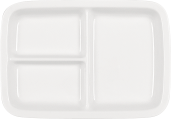Platte SYSTEMLINE rechteckig planer Boden, 3-teilig, 27 x 19 cm, weiß