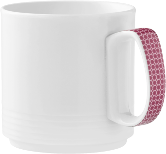 Spezialbecher INVITA DIALOG COLORS 0,27 ltr., weiß mit Dekor Punkte in Himbeerrot