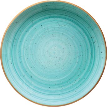 Gourmet Teller AURA AQUA flach rund coup, Ø 27 cm, aqua/weiß