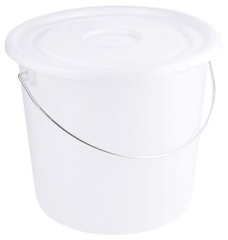 Eimer mit Deckel, 10 ltr., PE weiß