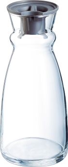 Glaskaraffe FLUID 75 cl, mit schwarzem Kunststoffdeckel 