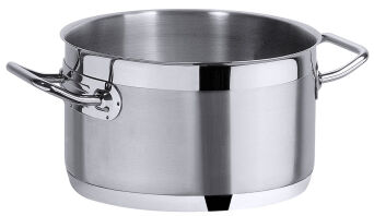 Kochtopf SERIE 2200 niedrig, Ø 24 cm, Edelstahl 18/10 seidenmatt gebürstet, Induktionsgeeignet
