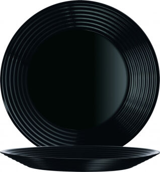 Teller HARENA BLACK flach rund Fahne, Ø 25 cm, schwarz