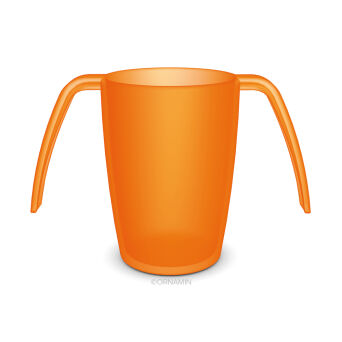 2-Henkel-Becher, 250 ml, PP orange-transparent, BPA-frei