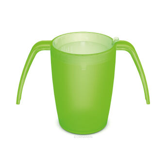 2-Henkel-Becher, 250 ml, PP grün-transparent, BPA-frei