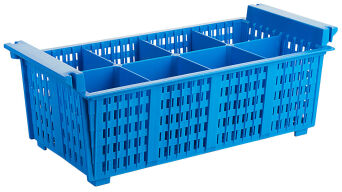 Besteckspülkorb, PP blau, 8 Fächer