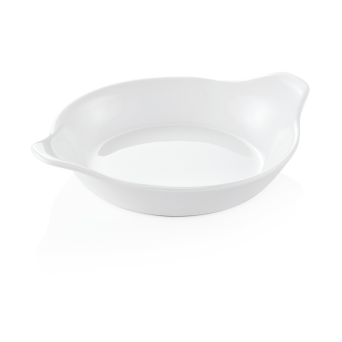 Backform rund, Ø 17,5 cm, mit Lappengriffen, weiß