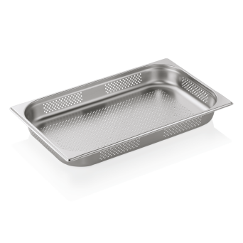 GN 1/1-65 mm tief, GN CORE Gastronormbehälter, Boden- & Seitenlochung, CNS 
