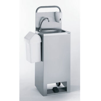 Handwaschbecken freistehend & mobil, Kalt- & Warmwasser, Edelstahl