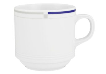 Kaffeebecher IMPERIAL NOVA, 0,25 ltr., weiß mit Dekor blau/grau