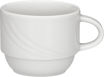 Obertasse DONNA, 0,25 ltr., weiß mit Relief