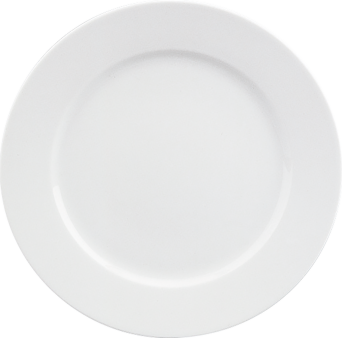 Teller FINE DINING flach rund Fahne, Ø 21 cm, weiß
