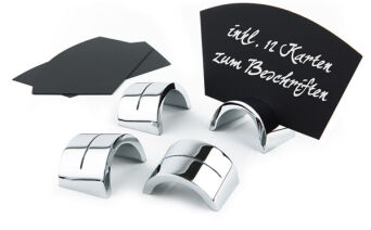 Kartenhalter-Set 18-teilig, PP schwarz/Metall verchromt
