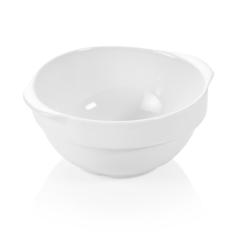 Schale rund, Ø 17 cm, weiß, mit Lappengriffen