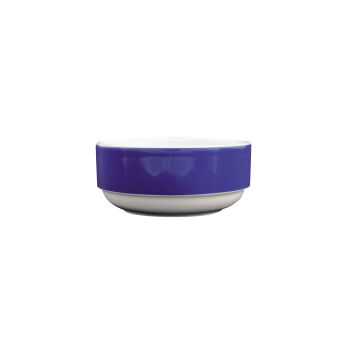 Schüssel COLOR rund, Ø 12 cm, 5 cm hoch, weiß/blauer Rand