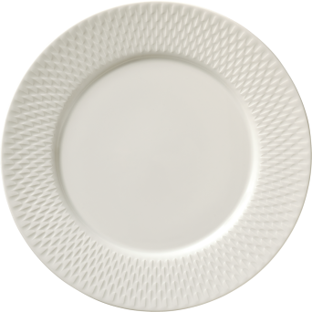 Teller PURITY REFLECTIONS flach rund Fahne, Ø 24 cm, creme mit Relief