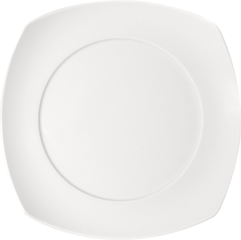 Teller OPTIONS flach viereckig Fahne, Ø 27cm, weiß