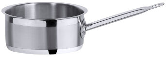 Stielkasserolle SERIE 2200 niedrig, Ø 16 cm, Edelstahl 18/10 seidenmatt gebürstet, Induktionsgeeignet