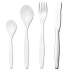 Mehrweg-Besteck-Set 4-tlg., SAN-Kunststoff weiß