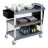 Servierwagen READY, 3 Böden, 108 x 50 cm, PP/Alu blau/grau
