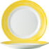 Teller BRUSH YELLOW flach rund Fahne, Ø 19,5 cm