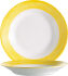 Teller BRUSH YELLOW tief rund Fahne, Ø 22,5 cm 
