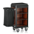 Zimmerservicewagen ISABELLA, 95 x 55 cm, Alu schwarz / MDF Holzoptik dunkel