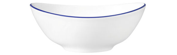 Suppenschale MODERN LIFE oval, Ø 16 cm, weiß Dekor BLUE LINE
